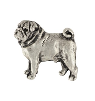 Mops pin posrebrzony Art-Dog